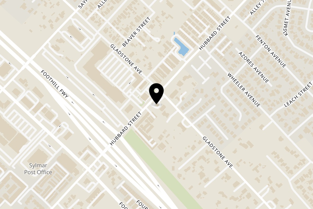 Map showing the location of MissTakoz on 13500 Hubbard St in Sylmar